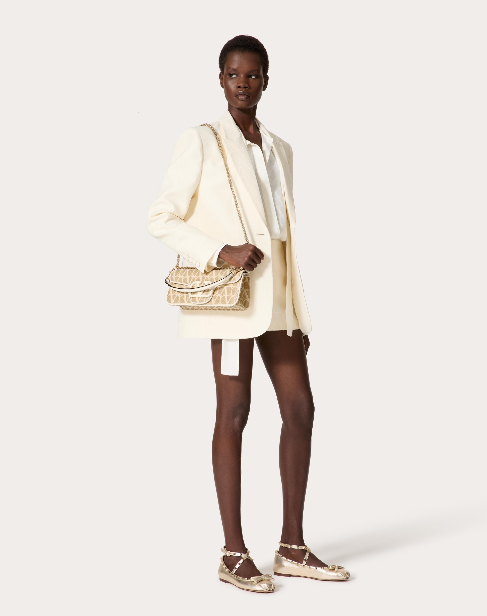VALENTINO GARAVANI LOCÒ TOILE ICONOGRAPHE RAFFIA SHOULDER BAG - 2