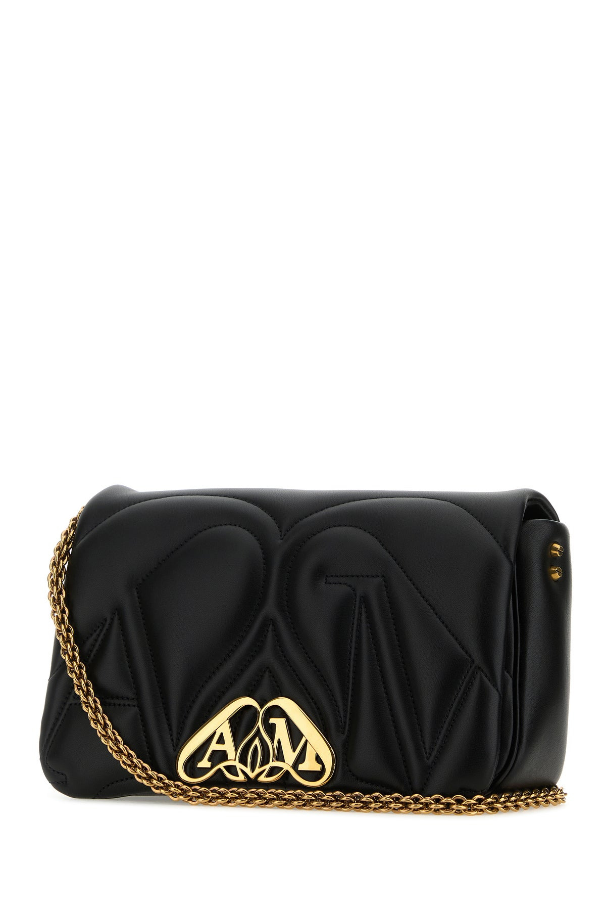 Black leather small Seal shoulder bag - 2