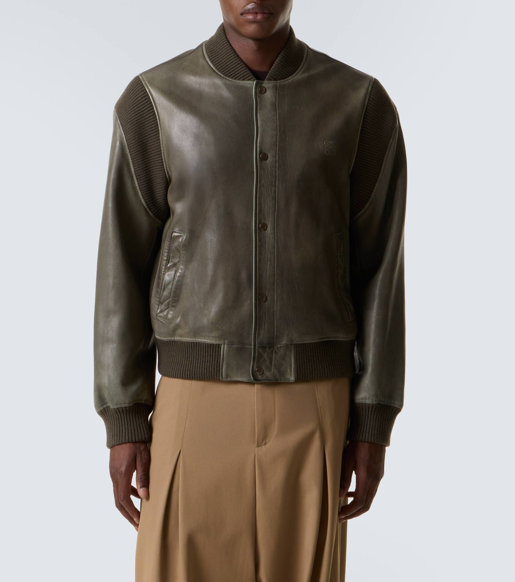 Leather bomber jacket - 3