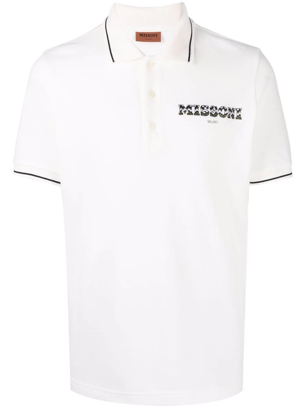 logo-embroidered cotton polo shirt - 1