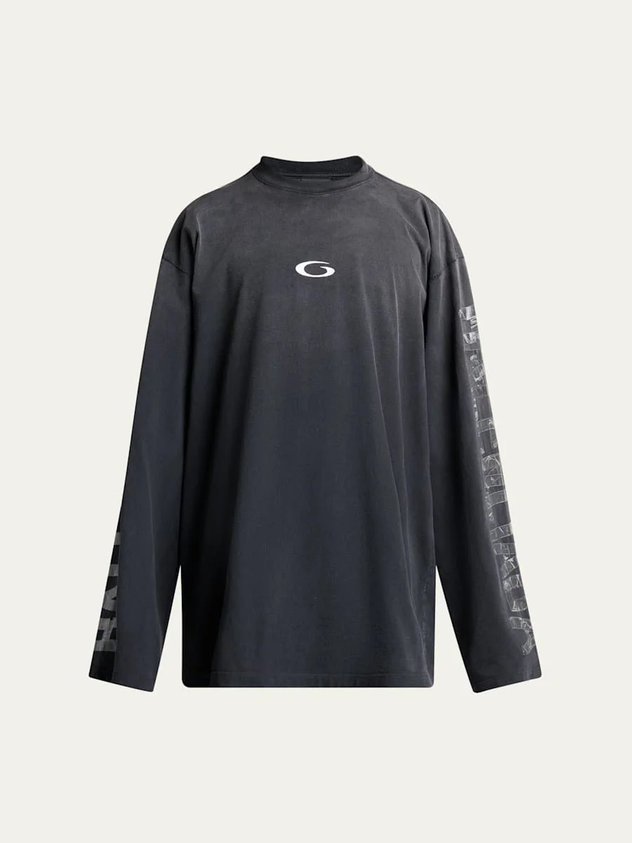 Men's Security Tape Oversized Long-Sleeve T-Shirt - 1