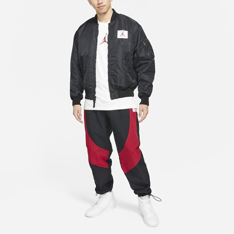 Air Jordan Flight MENS Logo Print Baseball Jacket Black CV2243-010 - 2