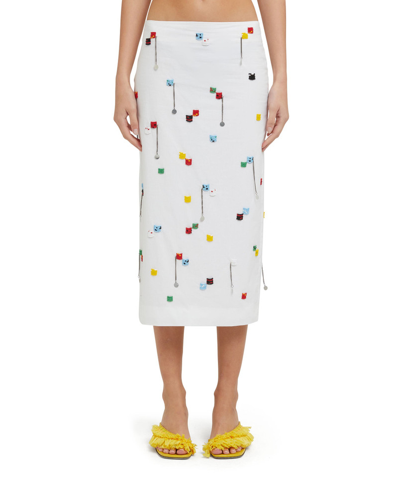 MSGM Midi skirt with embroidered beads outlook