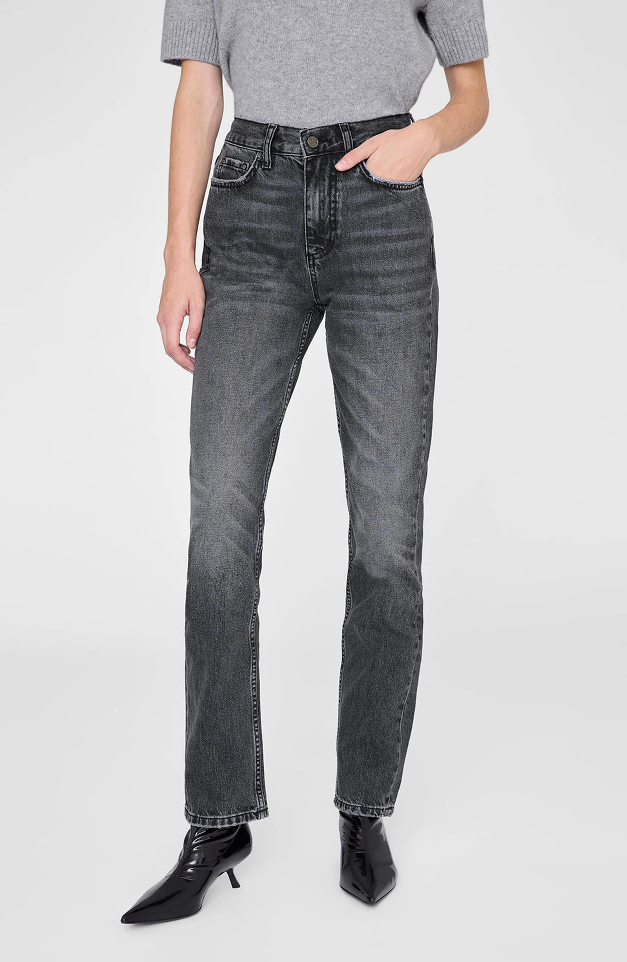 ANINE BING Bruno Jean in Washed Smoke Grey at Nordstrom - 1