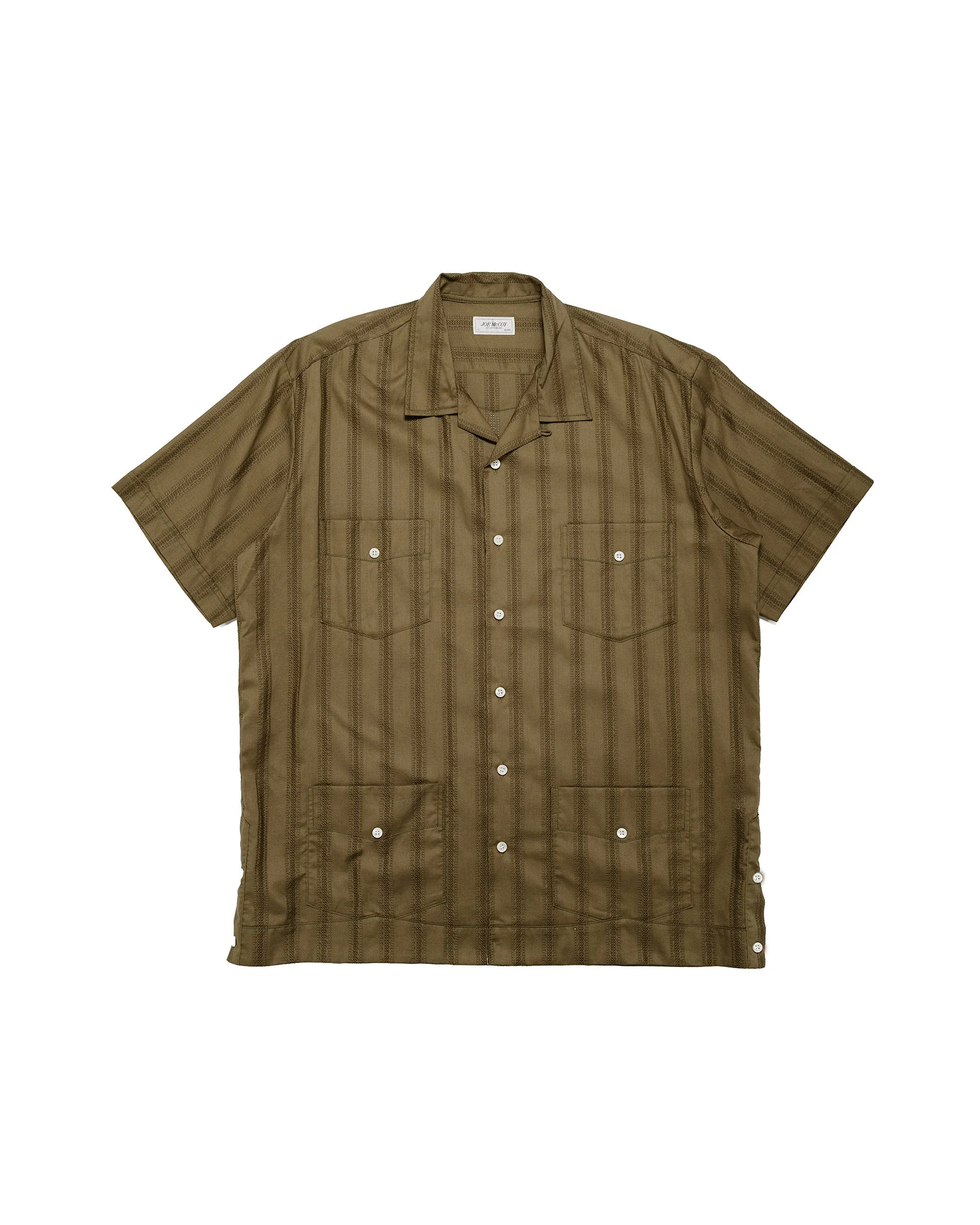 MS26007 Joe McCoy Cuban Shirt S/S Olive - 1