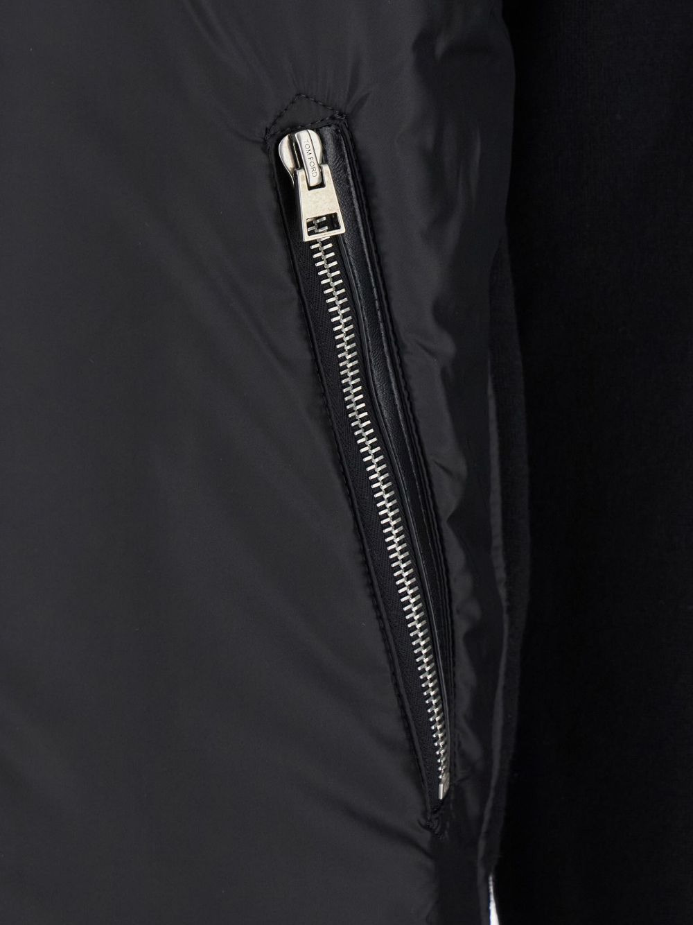 knitted paneled zip-front bomber jacket - 3