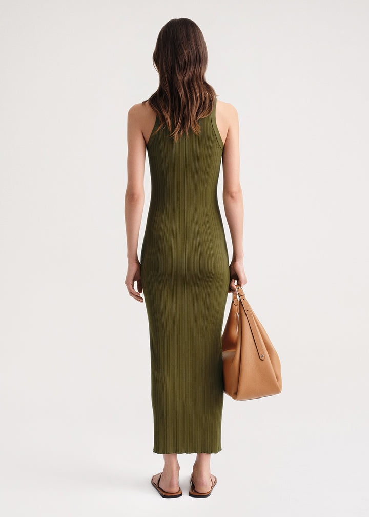 Seamless rib tank dress olive - 4