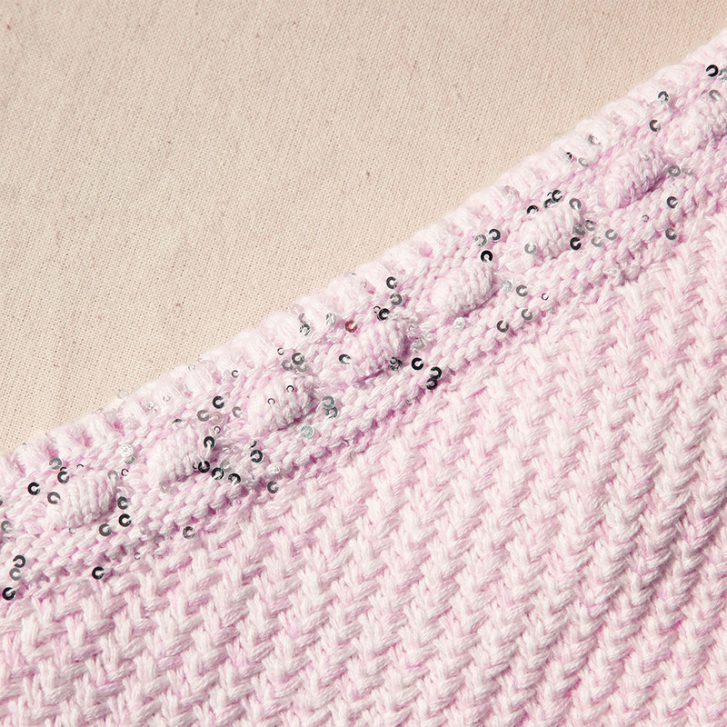 Pink Knit Mini Skirt 5