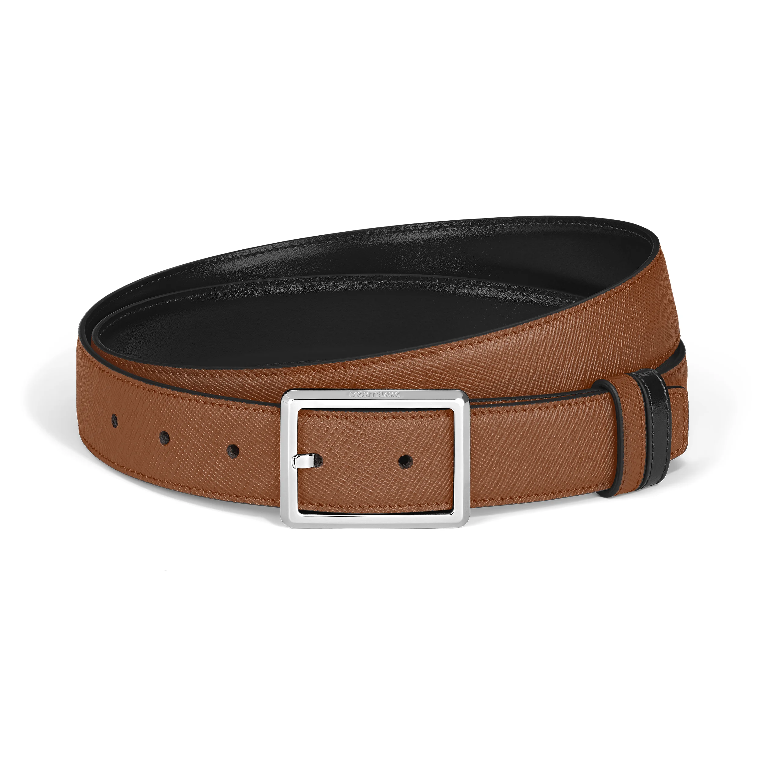 30 MM REVERSIBLE BELT IN SARTORIAL LEATHER WITH RECTANGULAR BUCKLE - 1