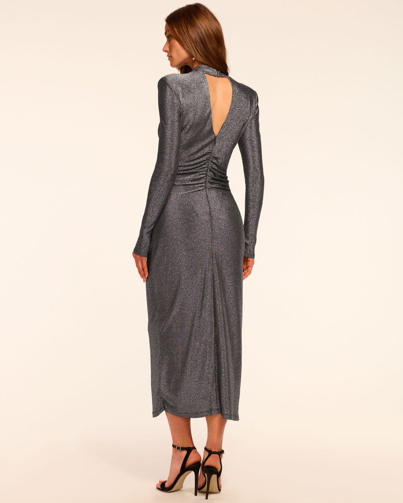 Amarilys Sparkle Knit Mock Neck Midi Dress 4