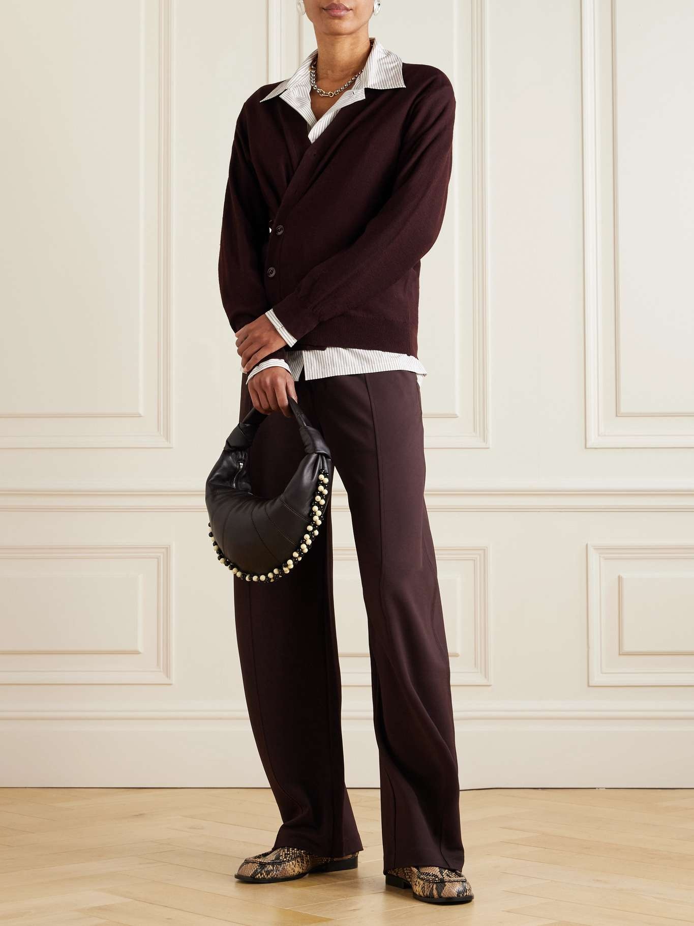 【関税込み】Dries Van Noten シルバー Slip On ローファー Dries Van Noten LEATHER LOAFERS | REVERSIBLE