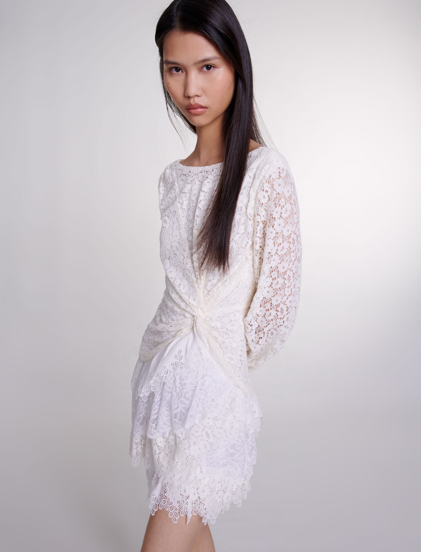 Draped lace dress - 7