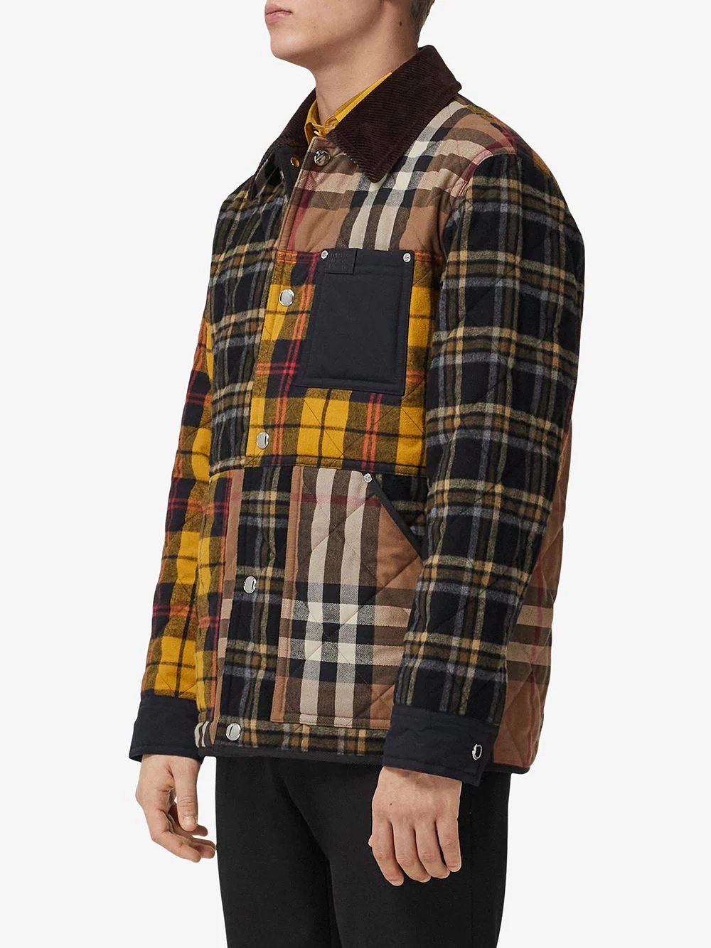 patchwork check-pattern jacket - 3