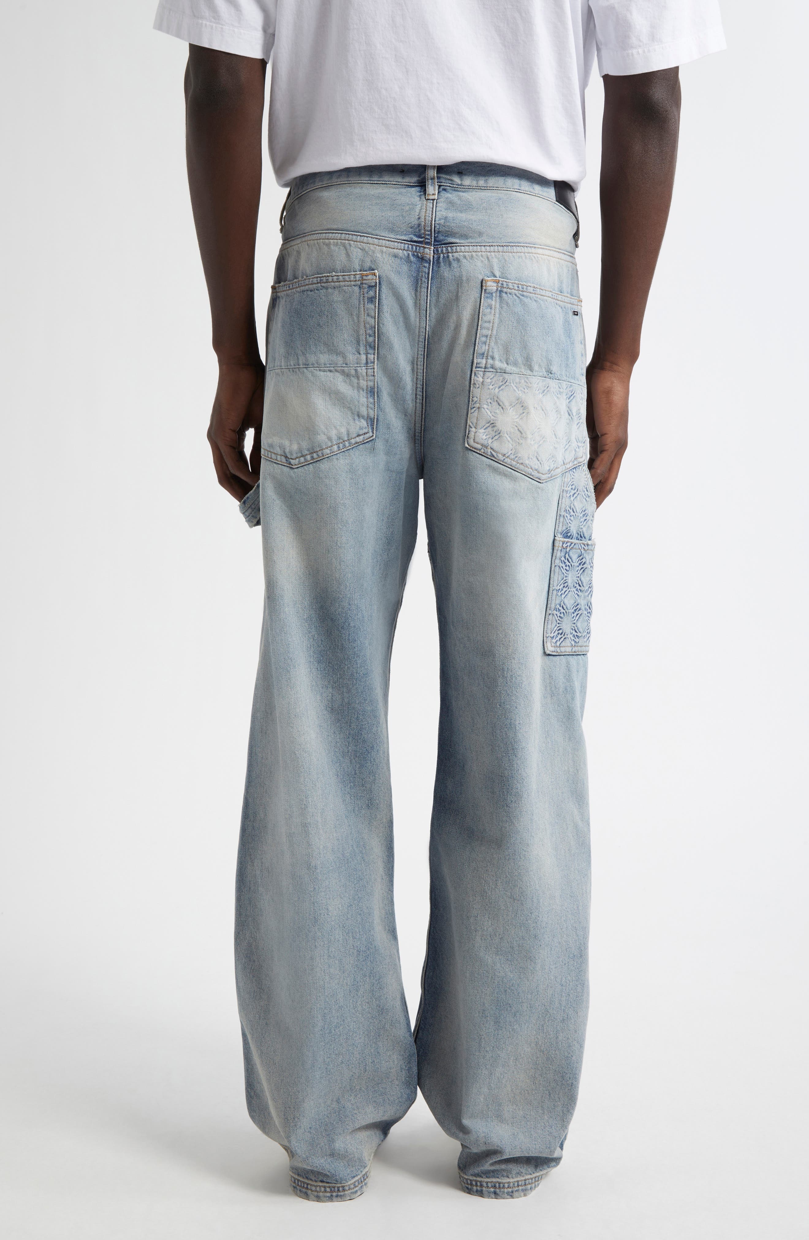 AMIRI Debosseed MA Quad Carpenter Jeans in Antique Indigo at Nordstrom - 2