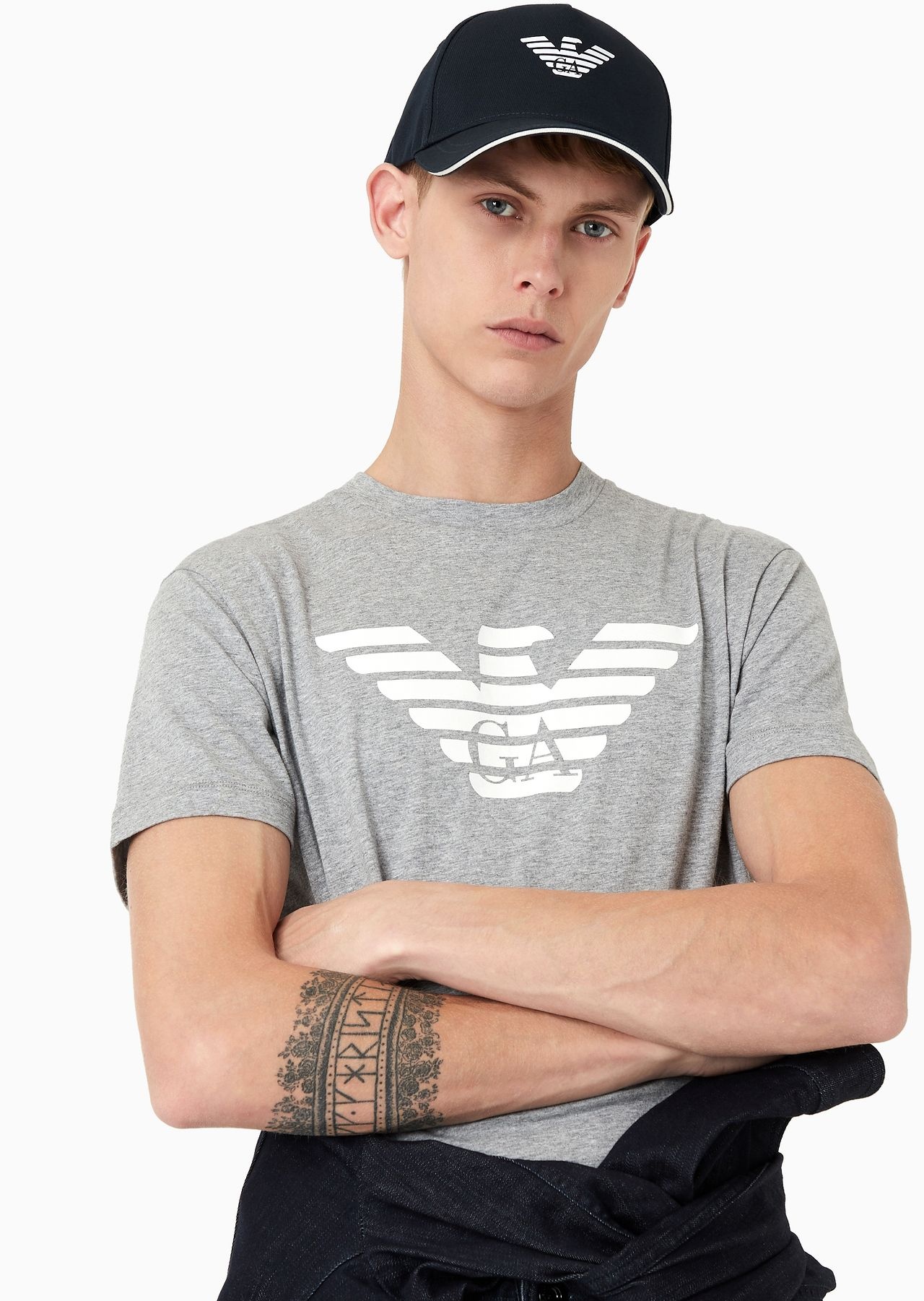 Pima-jersey T-shirt with logo print - 5