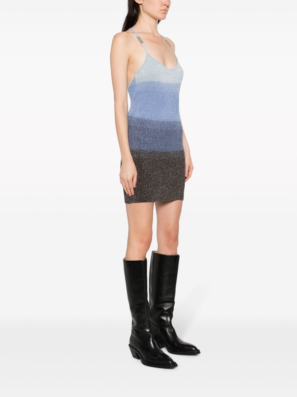 striped degradé minidress - 3