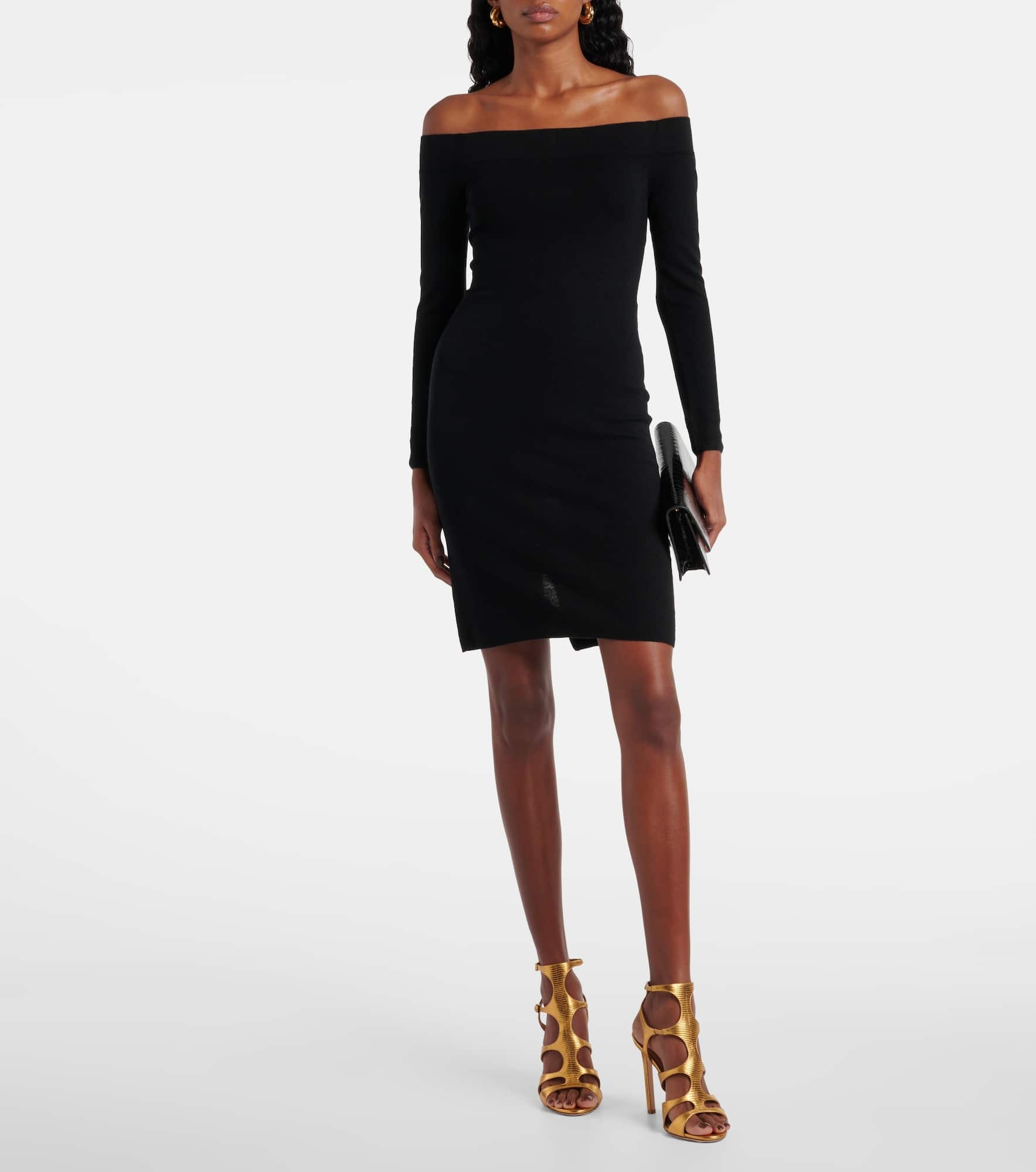 Off-shoulder cashmere and silk minidress - 2