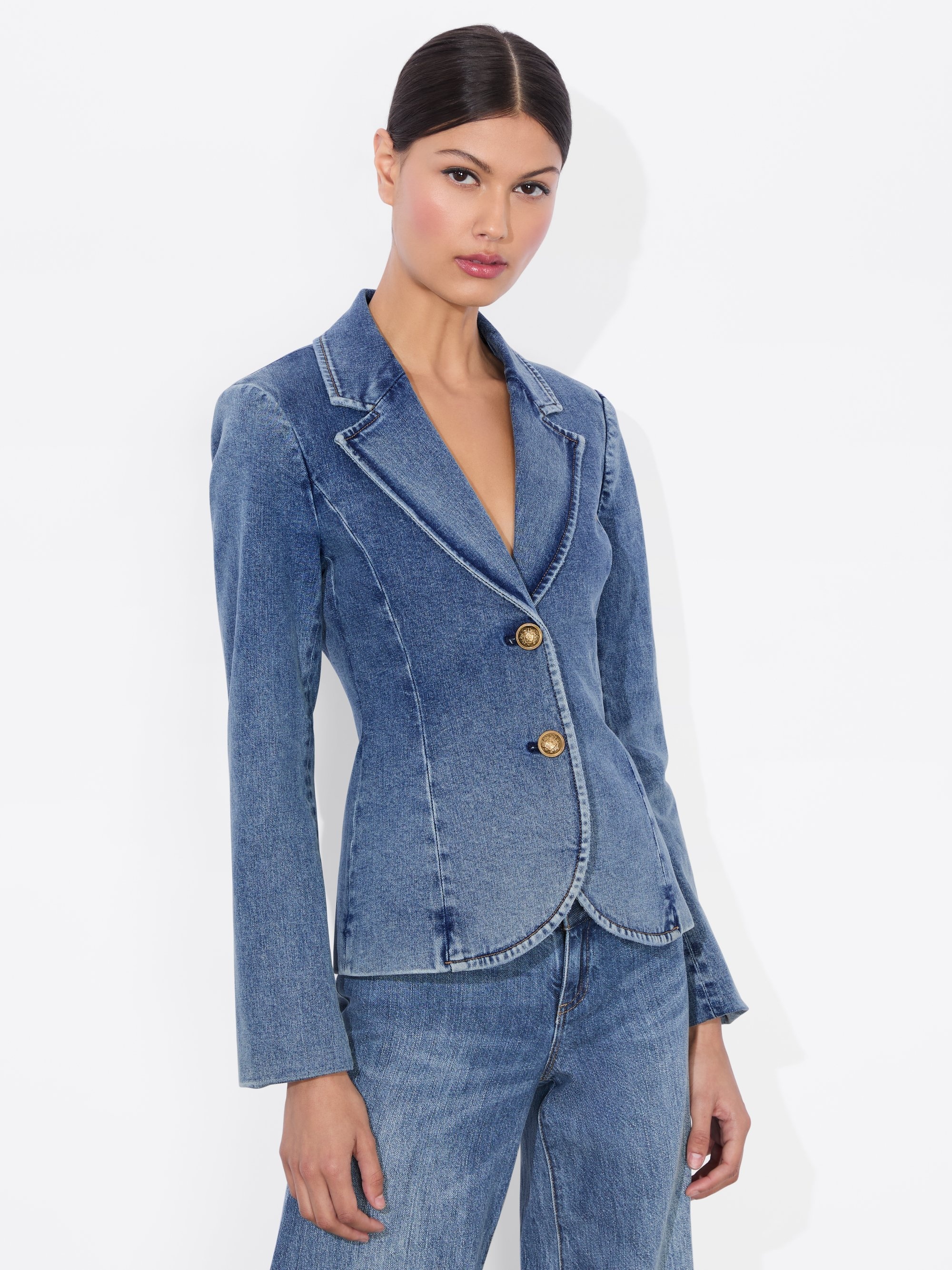 IANA DENIM SCULPTED BLAZER - 2