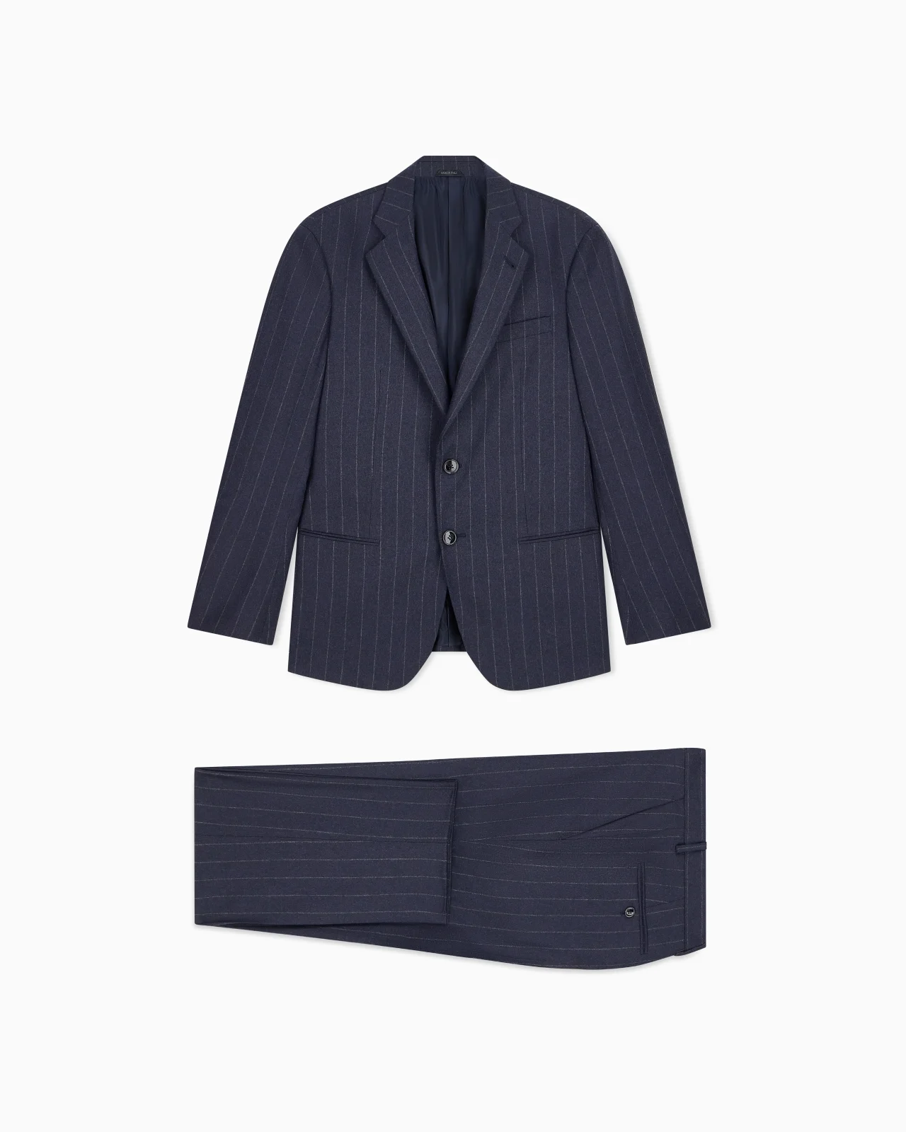 SLIM-FIT SINGLE-BREASTED SUIT IN PINSTRIPE FLANNEL SOHO - 1