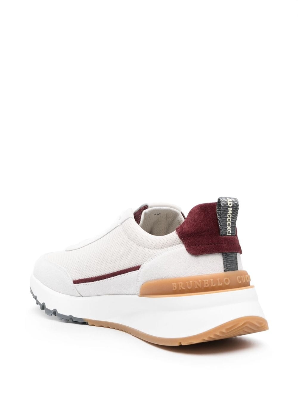 colour-block panelled leather sneakers - 3