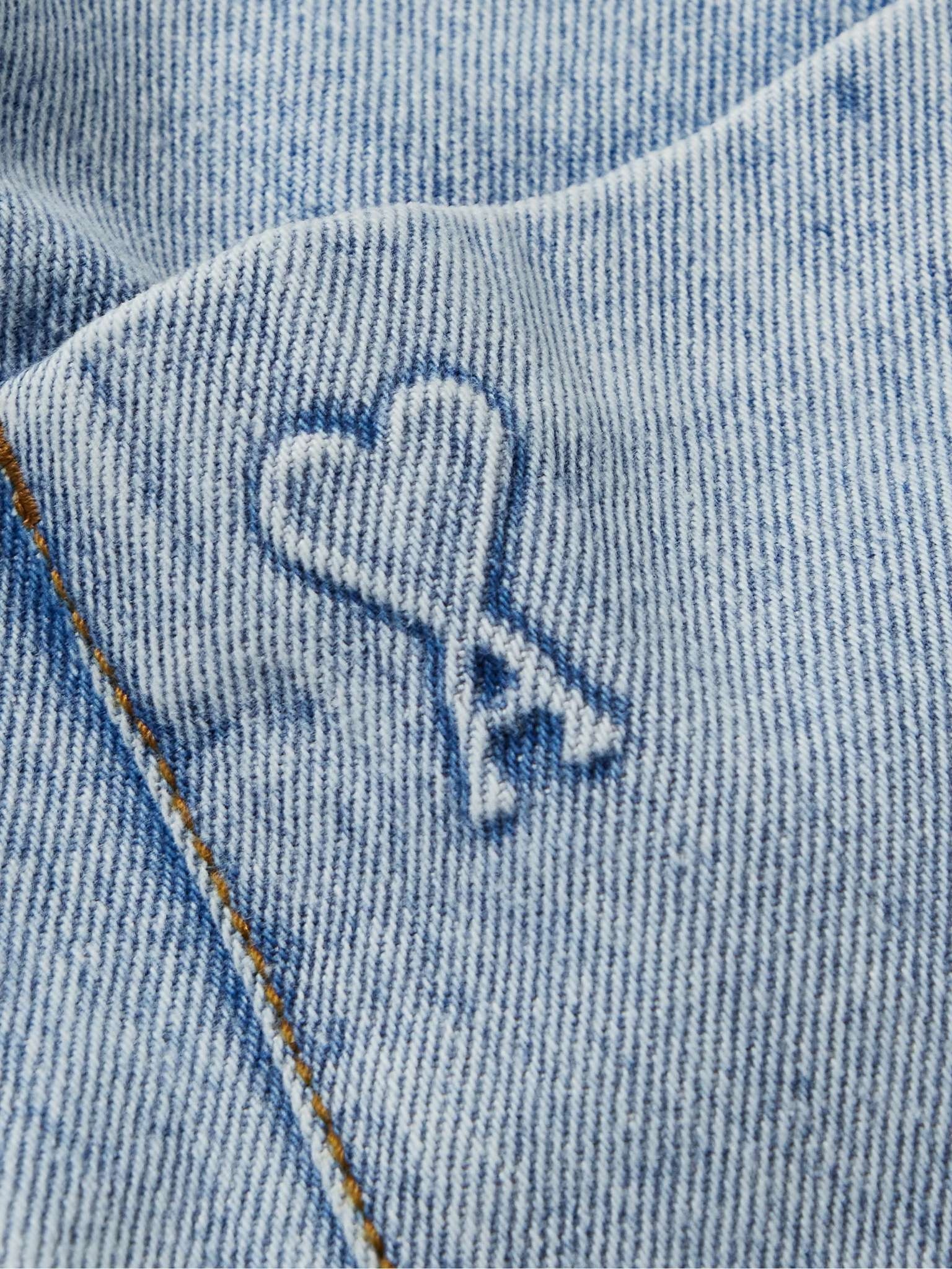 Oversized Logo-Embossed Denim Shirt - 5