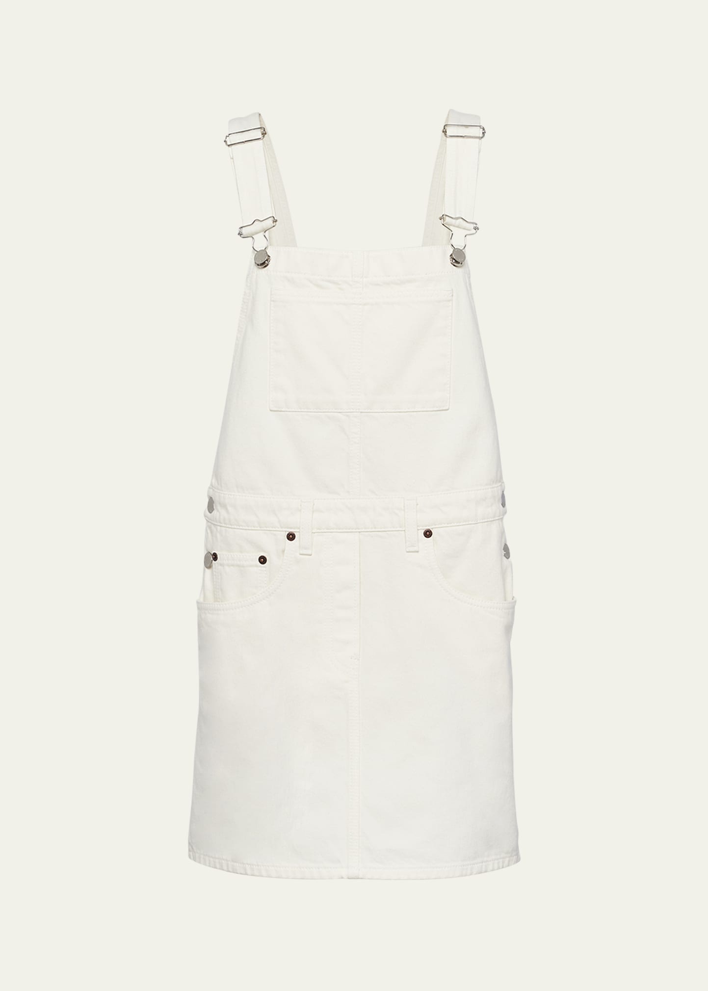 Mini Denim Overalls Dress - 1
