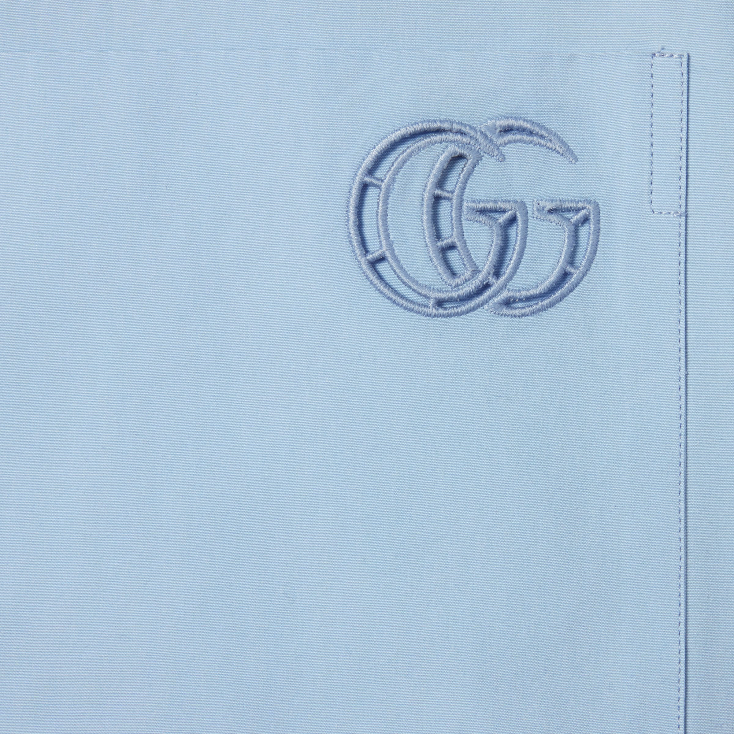Cotton poplin shirt with embroidery - 6