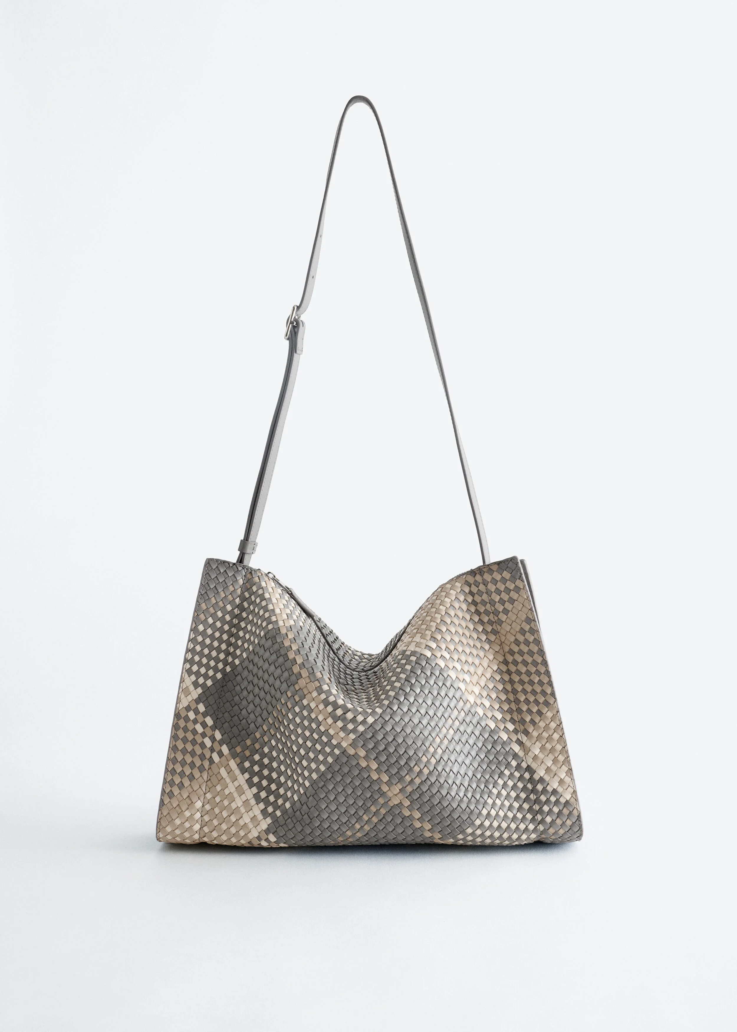 Braided Leather Crossbody Bag - 1