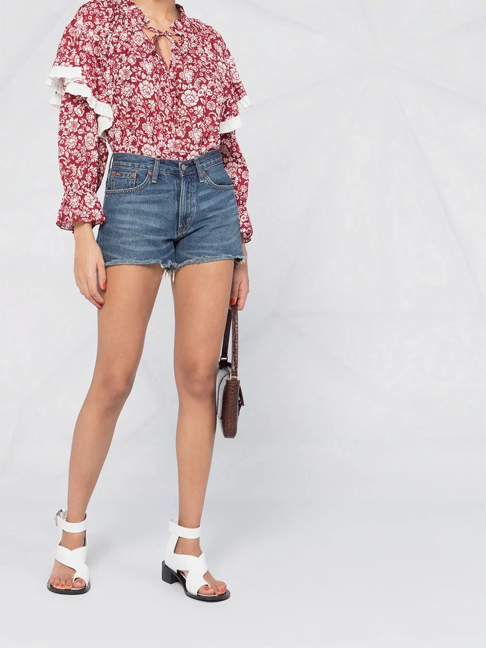 floral ruffle blouse - 2