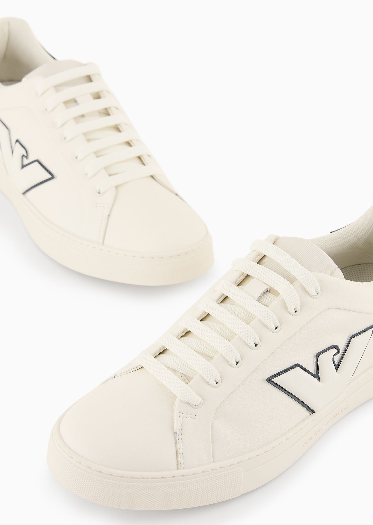 Leather sneakers with eagle patch - 5