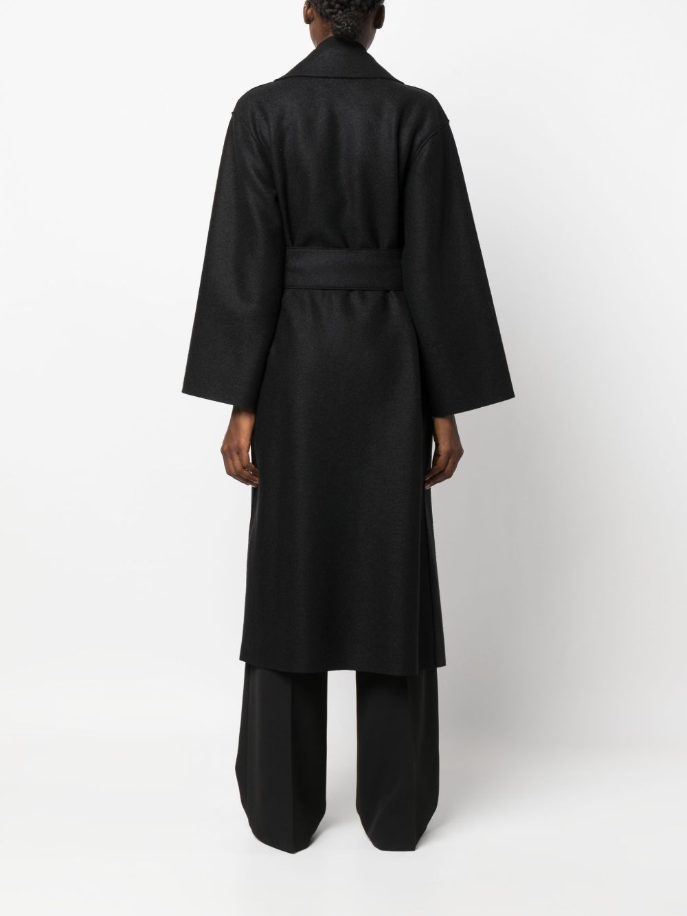 belted virgin-wool long coat - 4