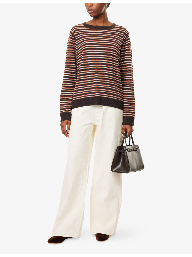 Reformation Boyfriend Stripe-Print Cashmere Jumper outlook