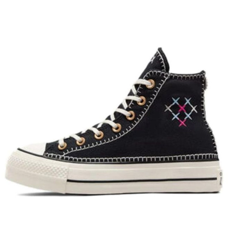 (WMNS) Converse Chuck Taylor All Star Lift Crafted Stitching Platform 'Black White' A08731C - 1