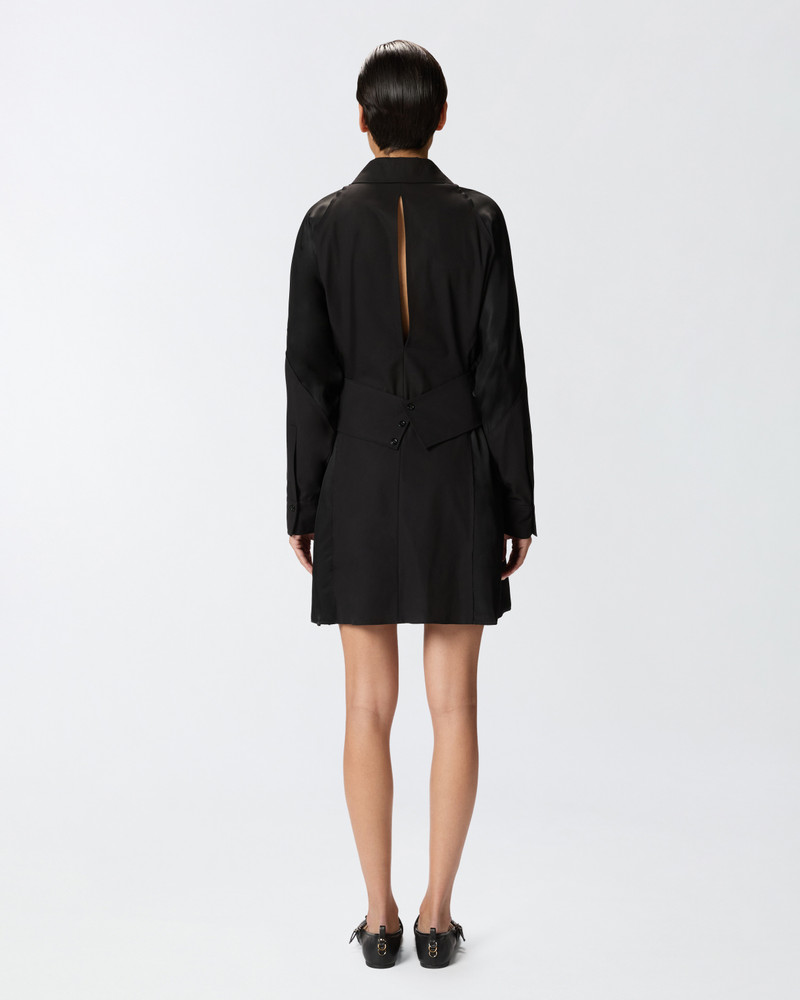 SHORT SHIRT DRESS IN HABOTAI AND COTTON 4