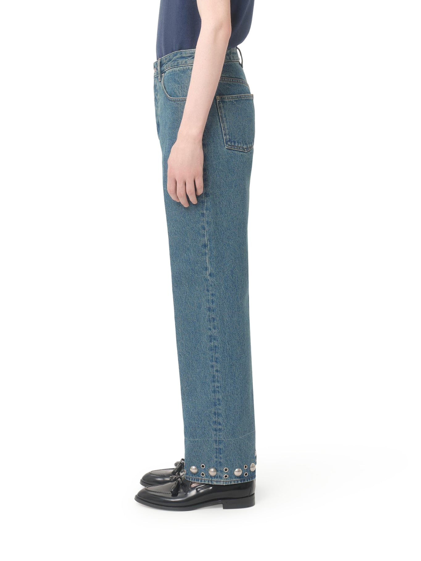 DENIM PANTS WITH CABOCHONS - 5