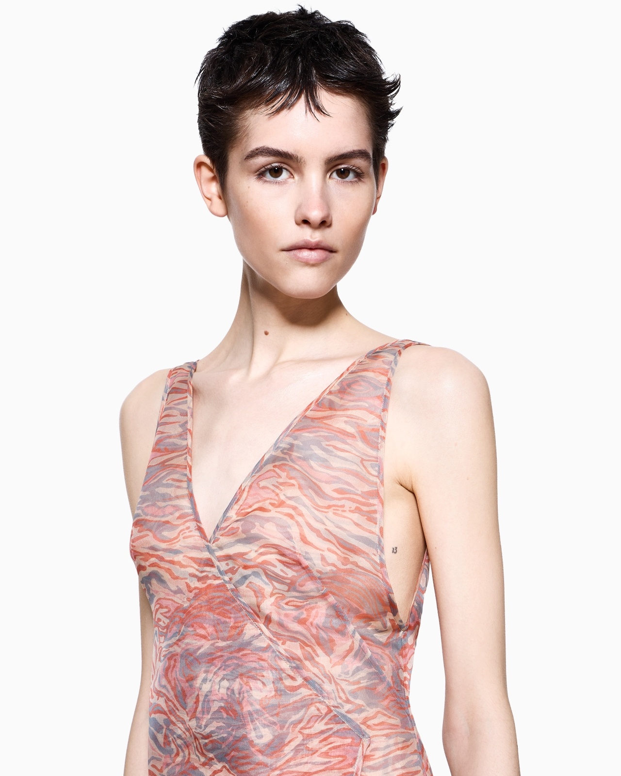 PRINTED SILK ORGANZA LONG DRESS - 4