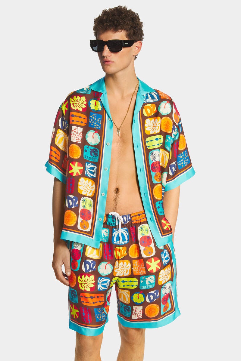 SUMMER LOVERS DROP SHOULDER PRINTED BOWLING SHIRT - 3