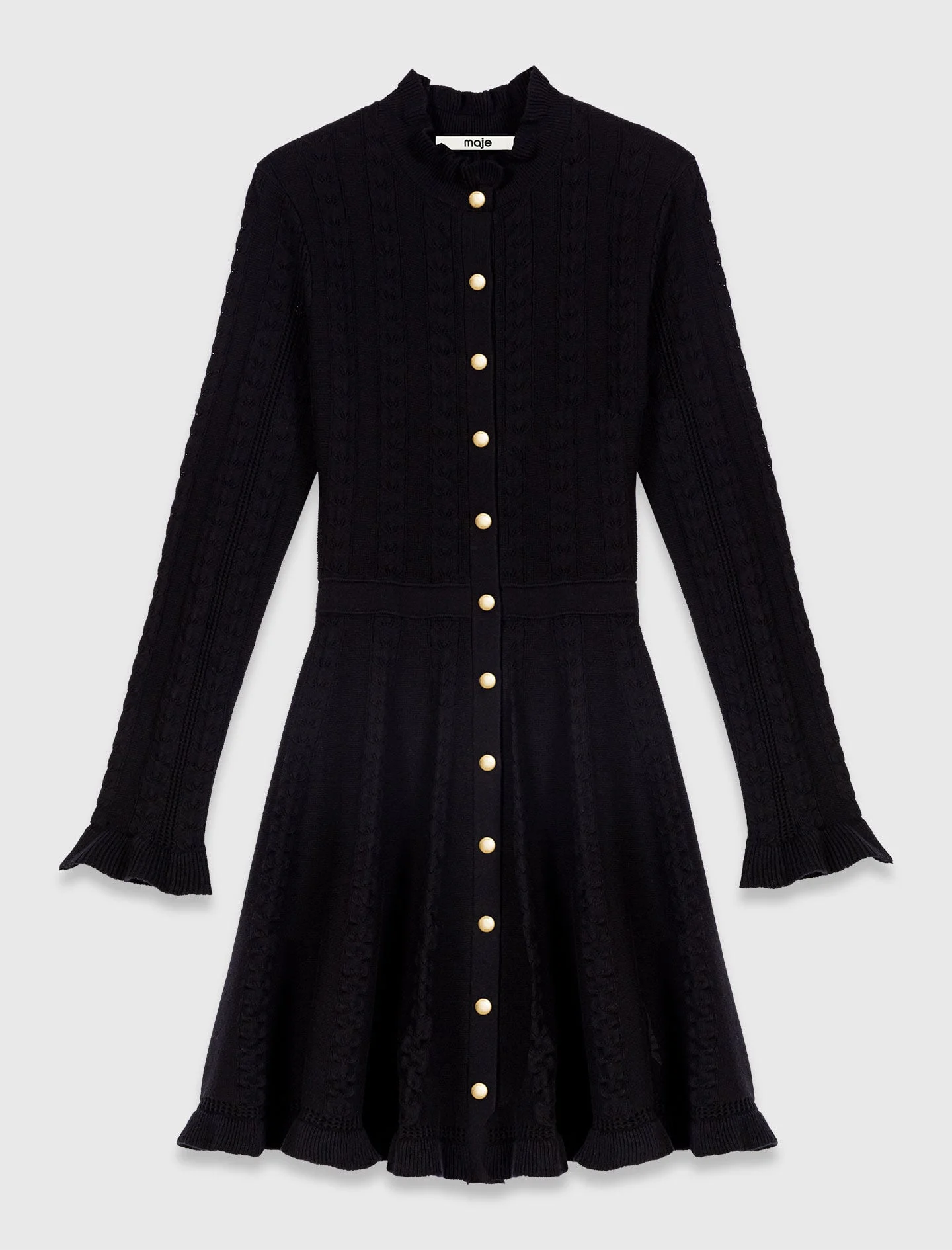 Short knit dress with buttons - 1