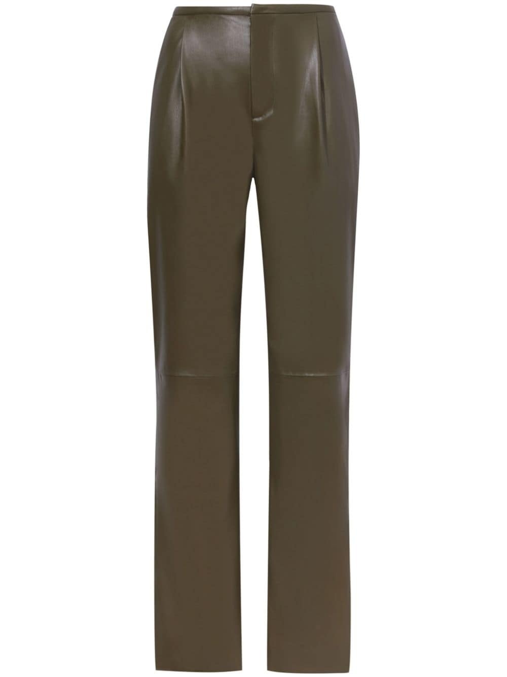 faux-leather straight-leg trousers - 1