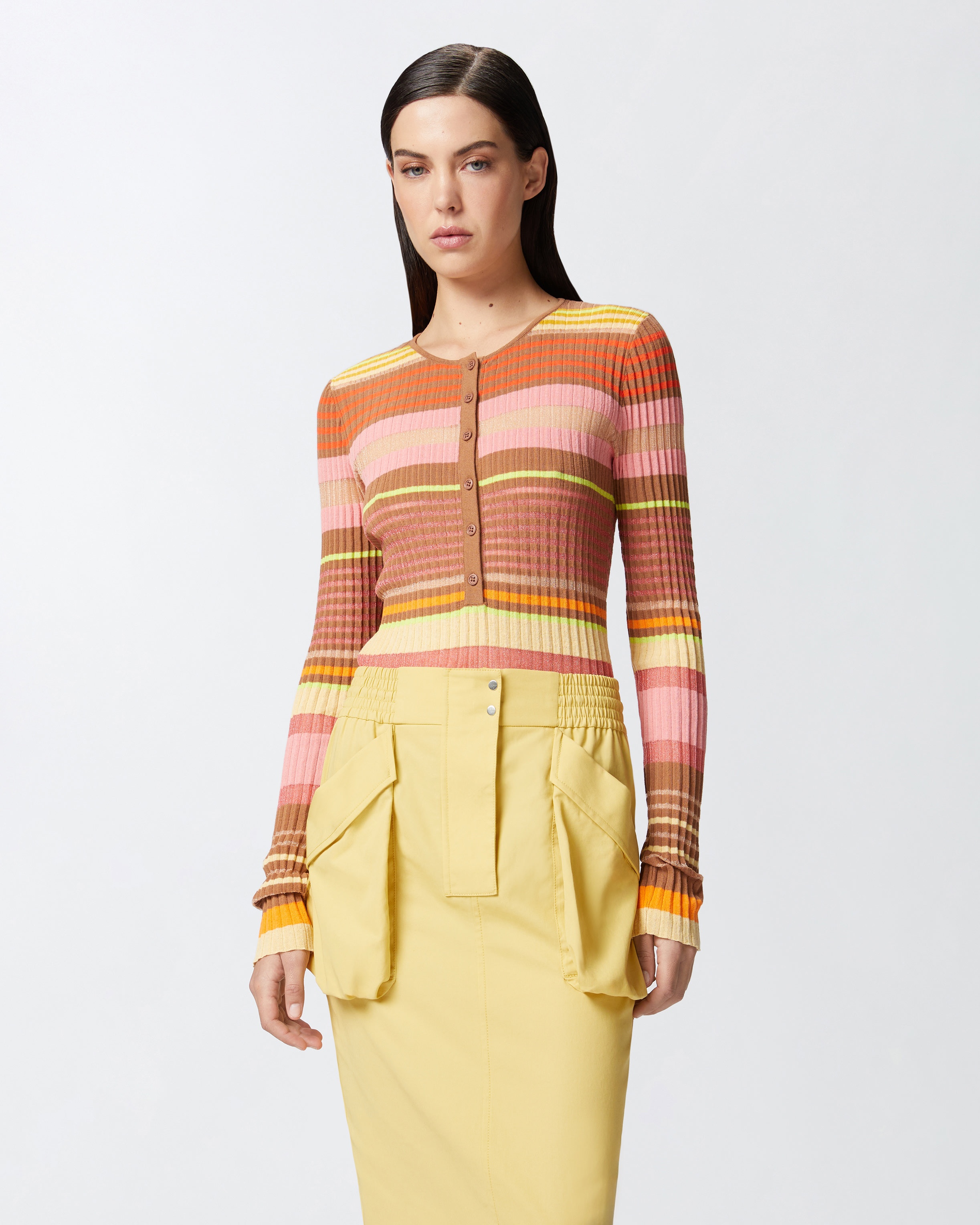 SLIM-FITTING MULTICOLOURED STRIPED SWEATER - 2