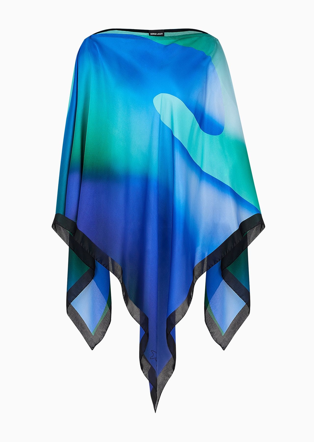 Printed silk cape - 1