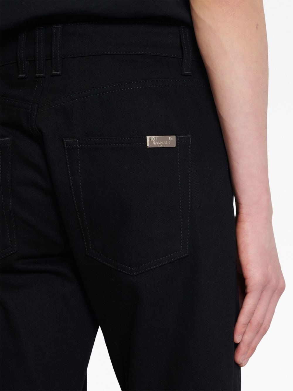 crystal-embellished straight-leg jeans - 7