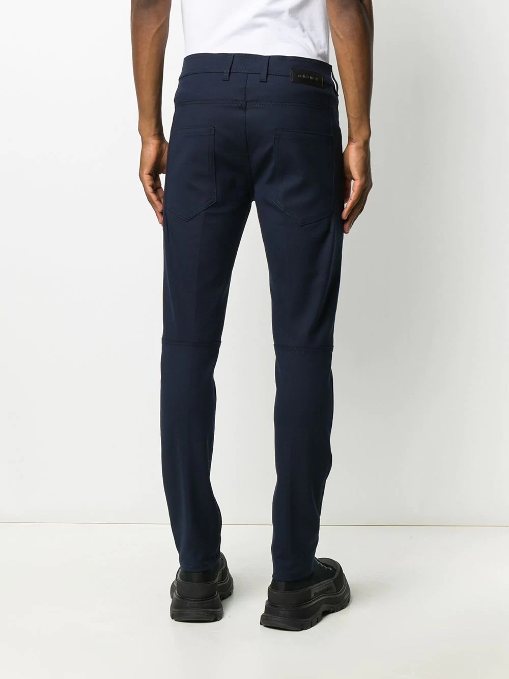 logo-patch slim trousers - 4