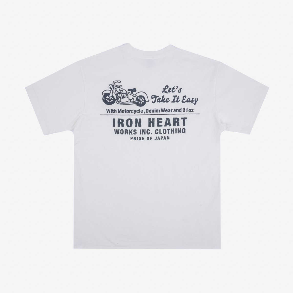 IHT-2404-WHT 7.5oz Printed Loopwheel Crew Neck T-Shirt - White - 5