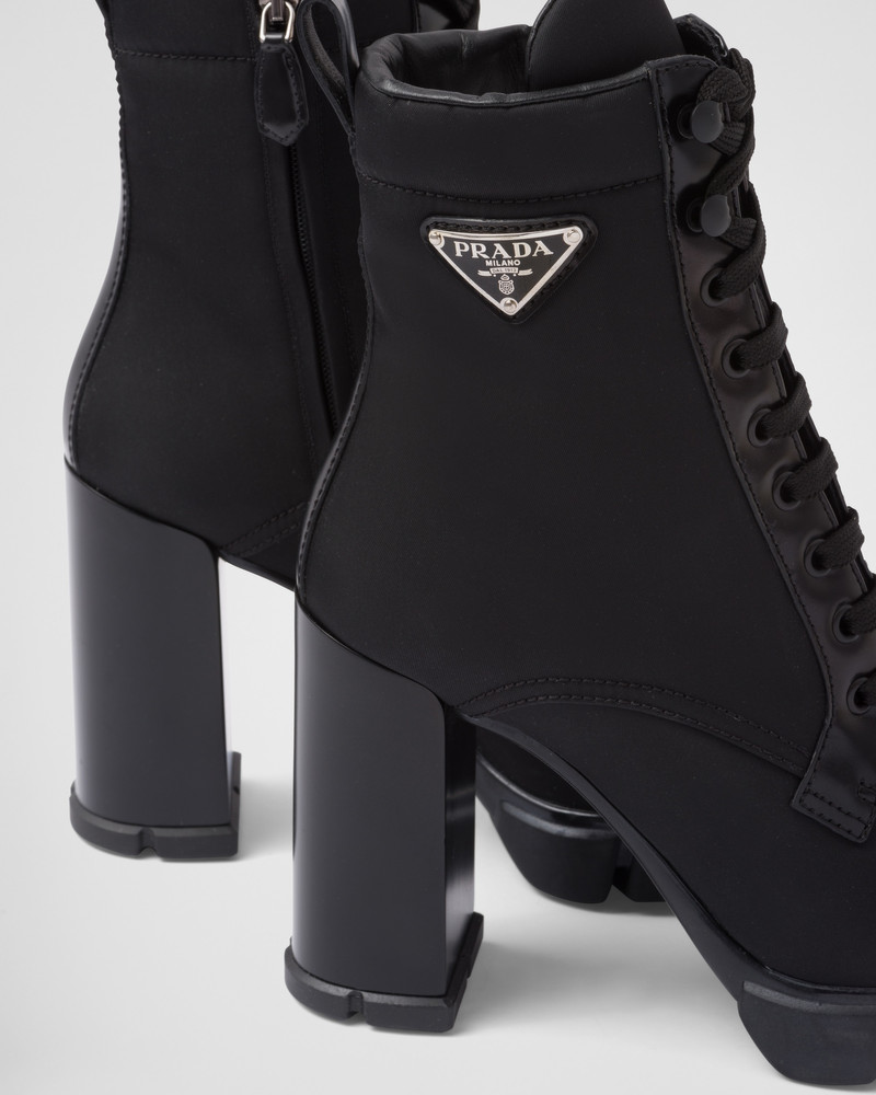 Brushed leather and Re-Nylon booties 5