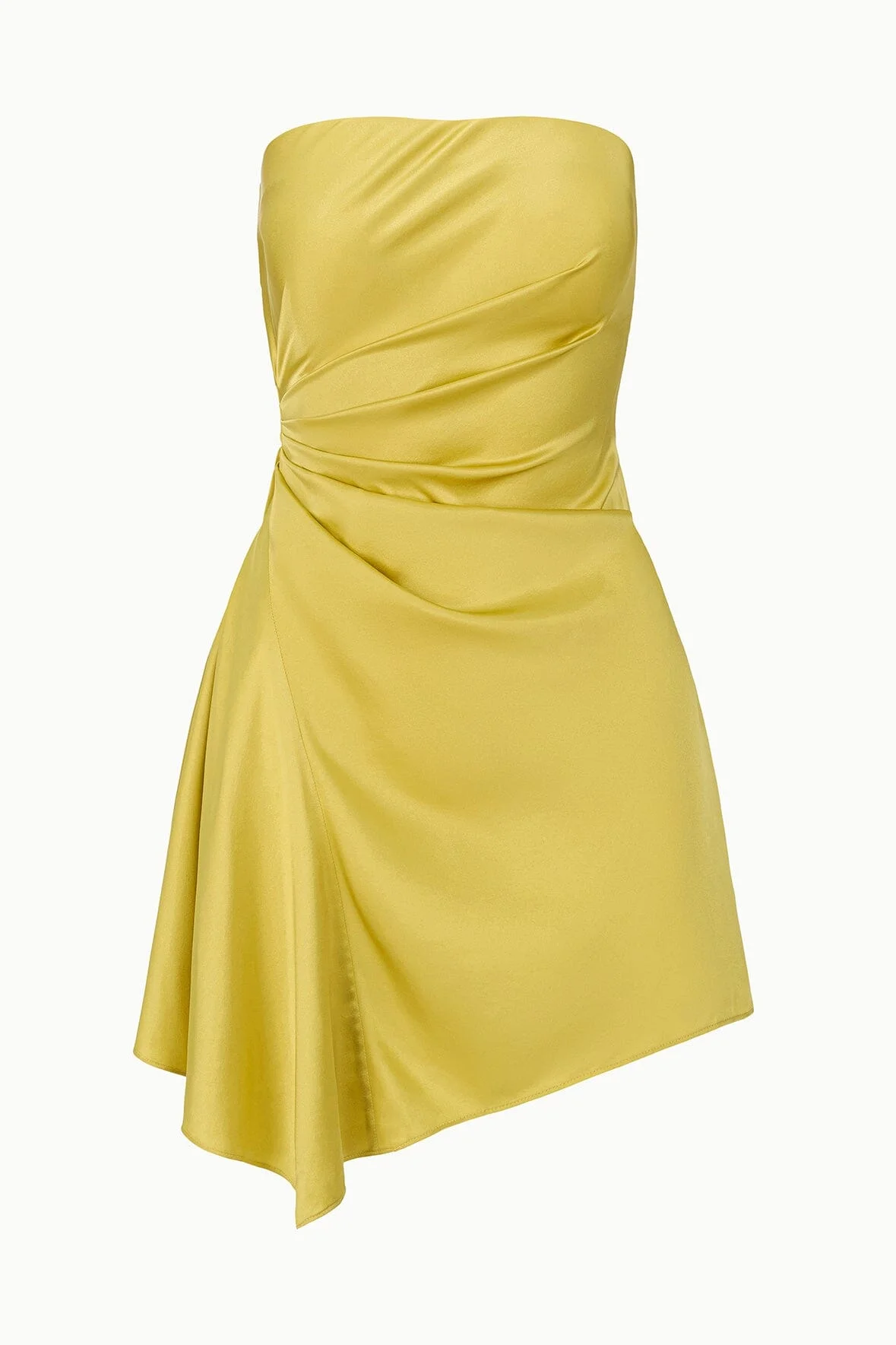 STAUD ADRIANA SILK DRESS CITRON - 1