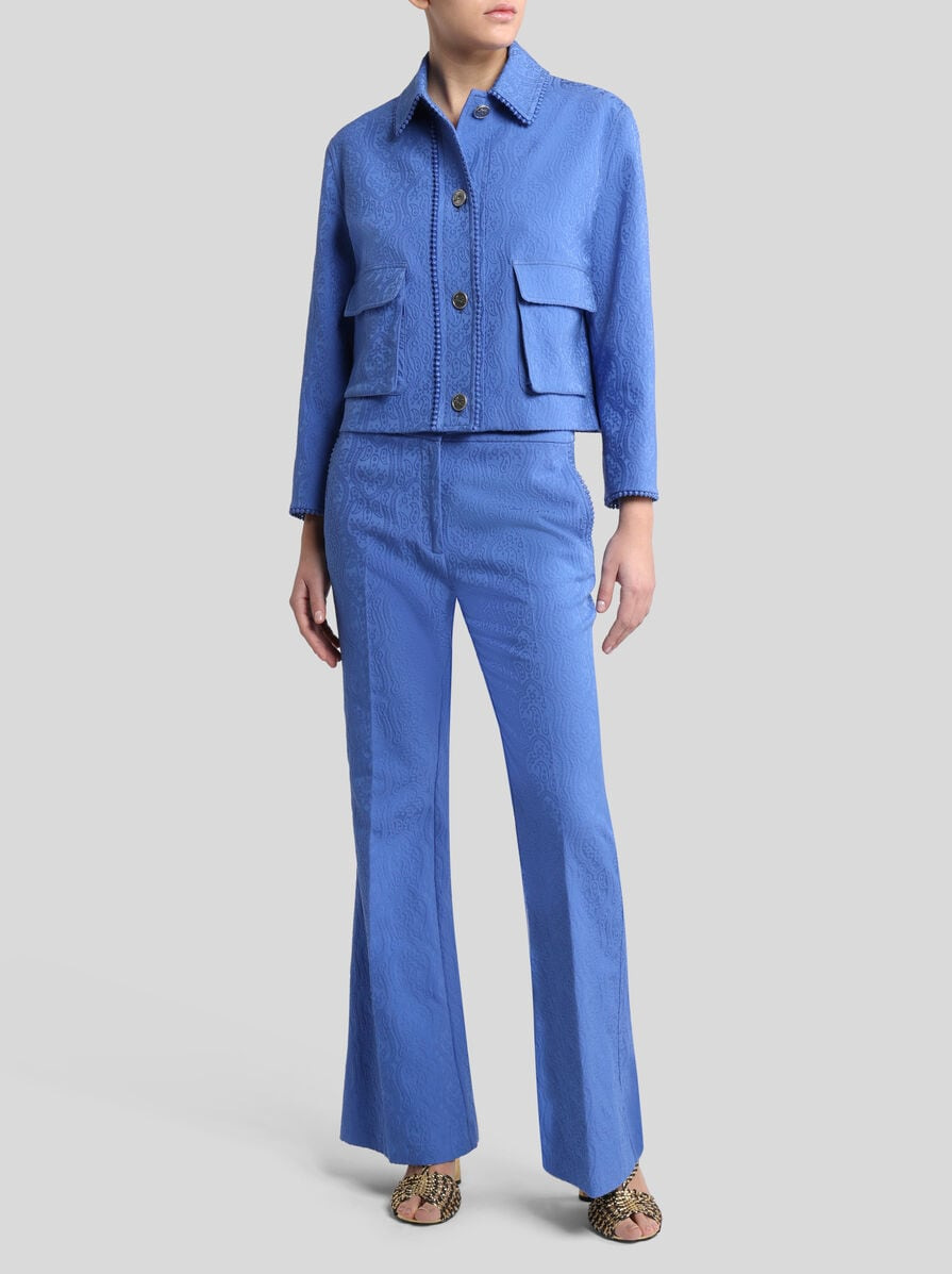 FLARED PAISLEY JACQUARD TROUSERS - 4