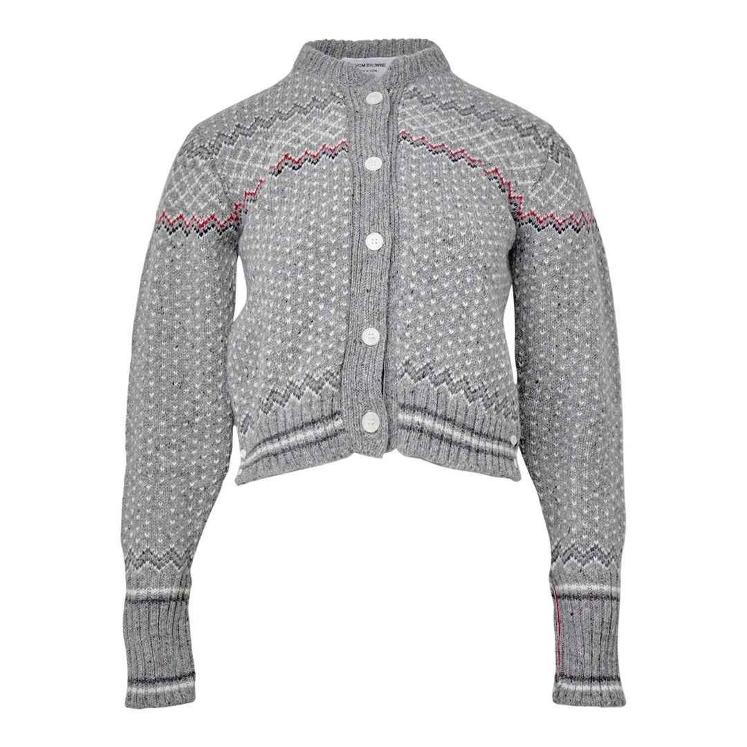 Fairisle Jacquard Donegal Cropped Cardigan Women - 1