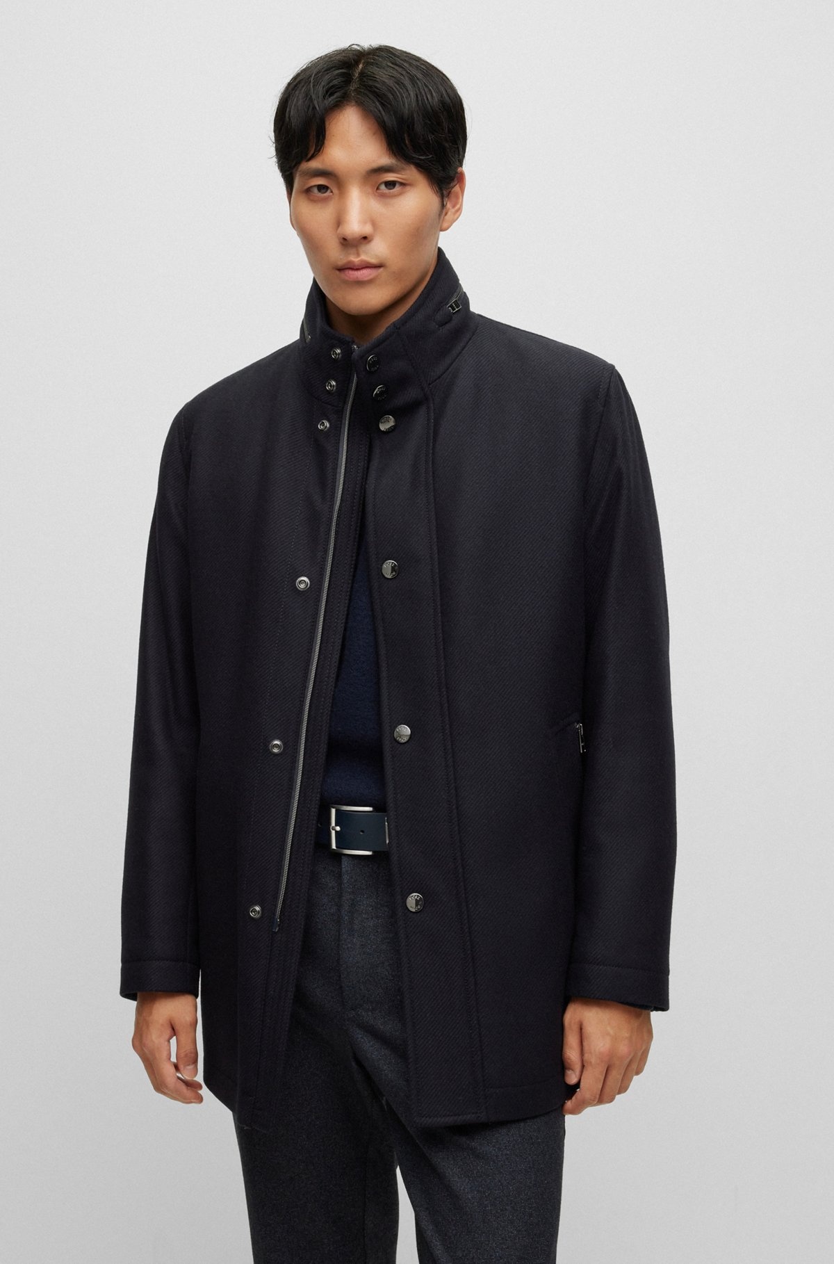 RELAXED-FIT COAT IN A MELANGE WOOL BLEND - 2