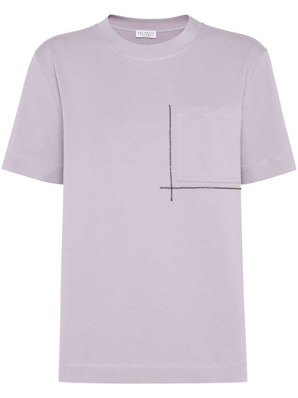 Monili-embellished cotton T-shirt - 1